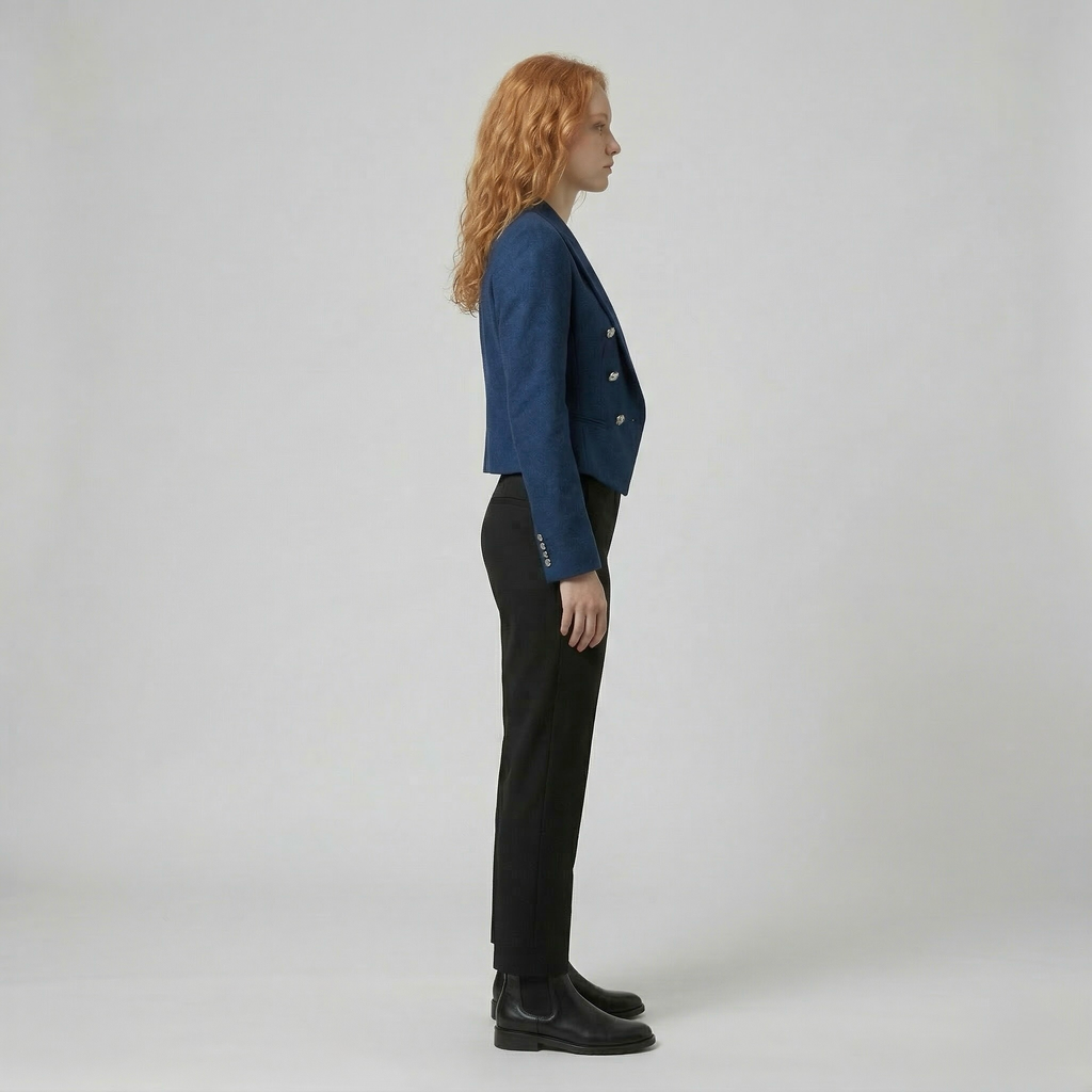 Women's Cropped Double-Breasted Blazer