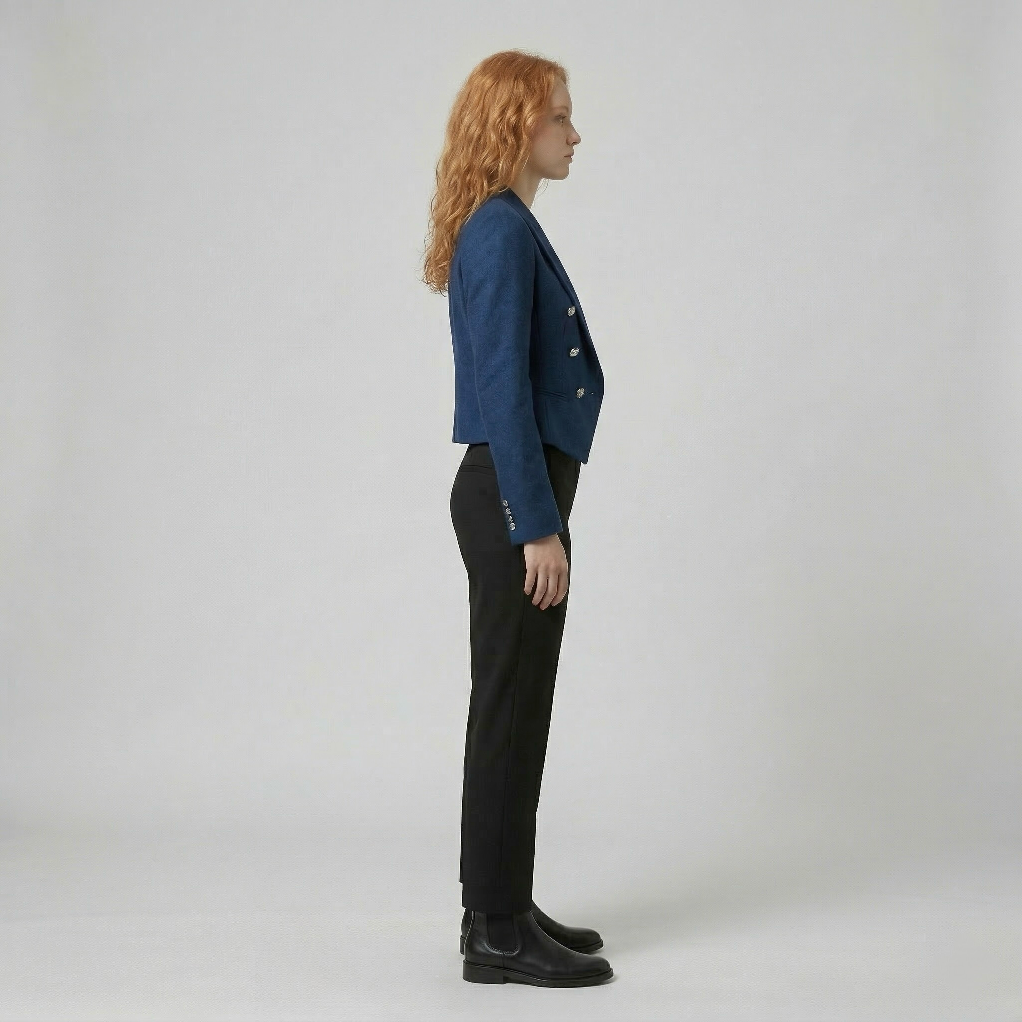 Women's Cropped Double-Breasted Blazer