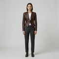 Women's Structured Faux-Leather Blazer