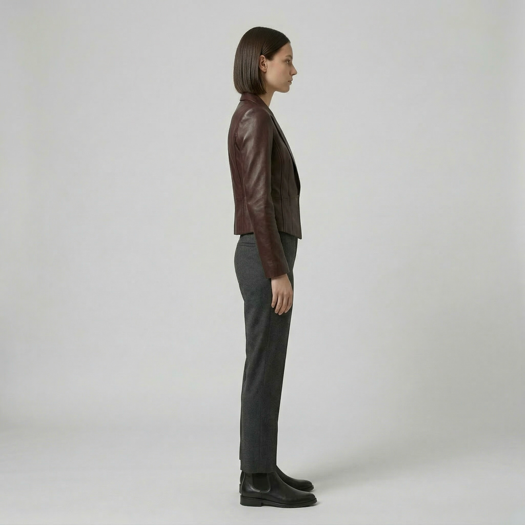 Women's Structured Faux-Leather Blazer