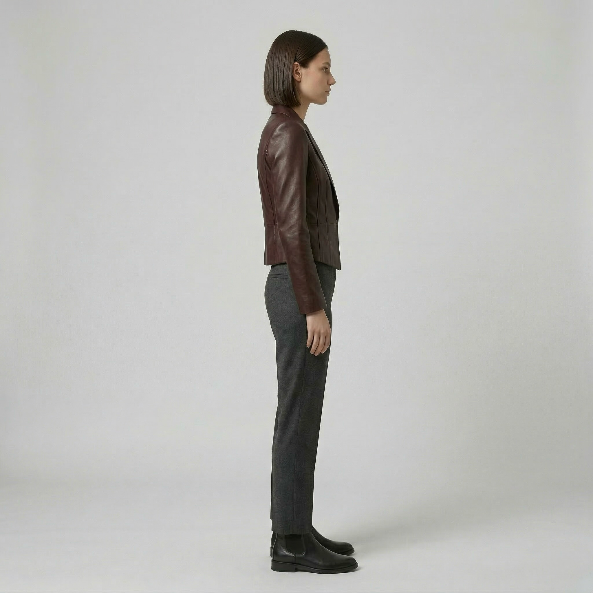 Women's Structured Faux-Leather Blazer
