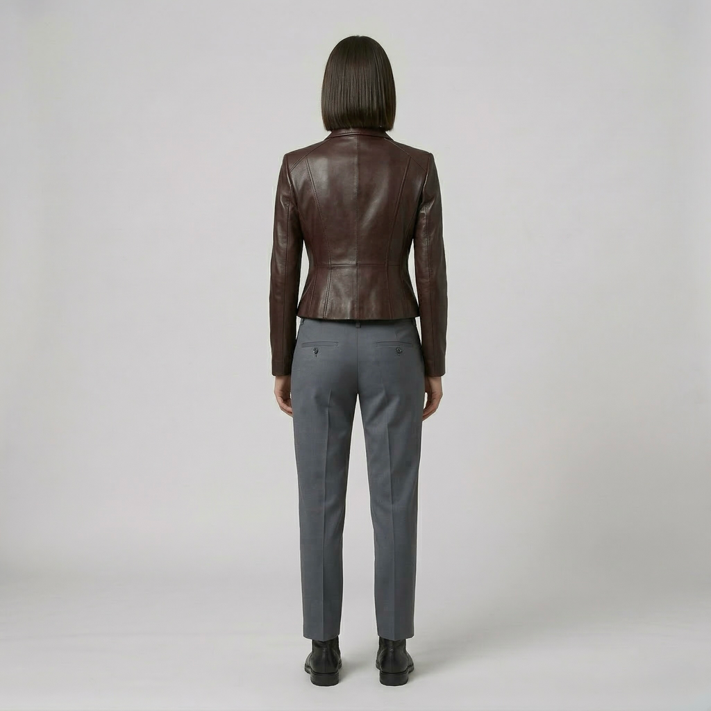 Women's Structured Faux-Leather Blazer