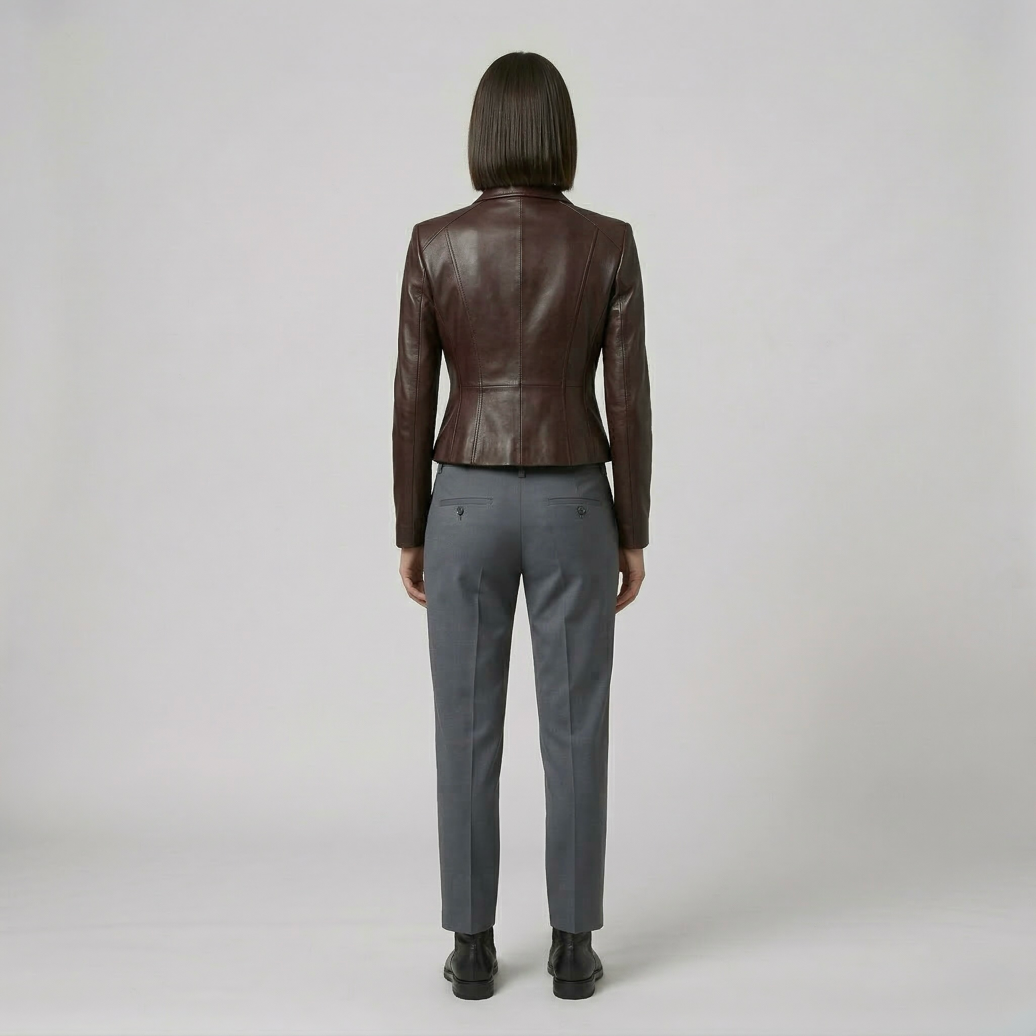 Women's Structured Faux-Leather Blazer