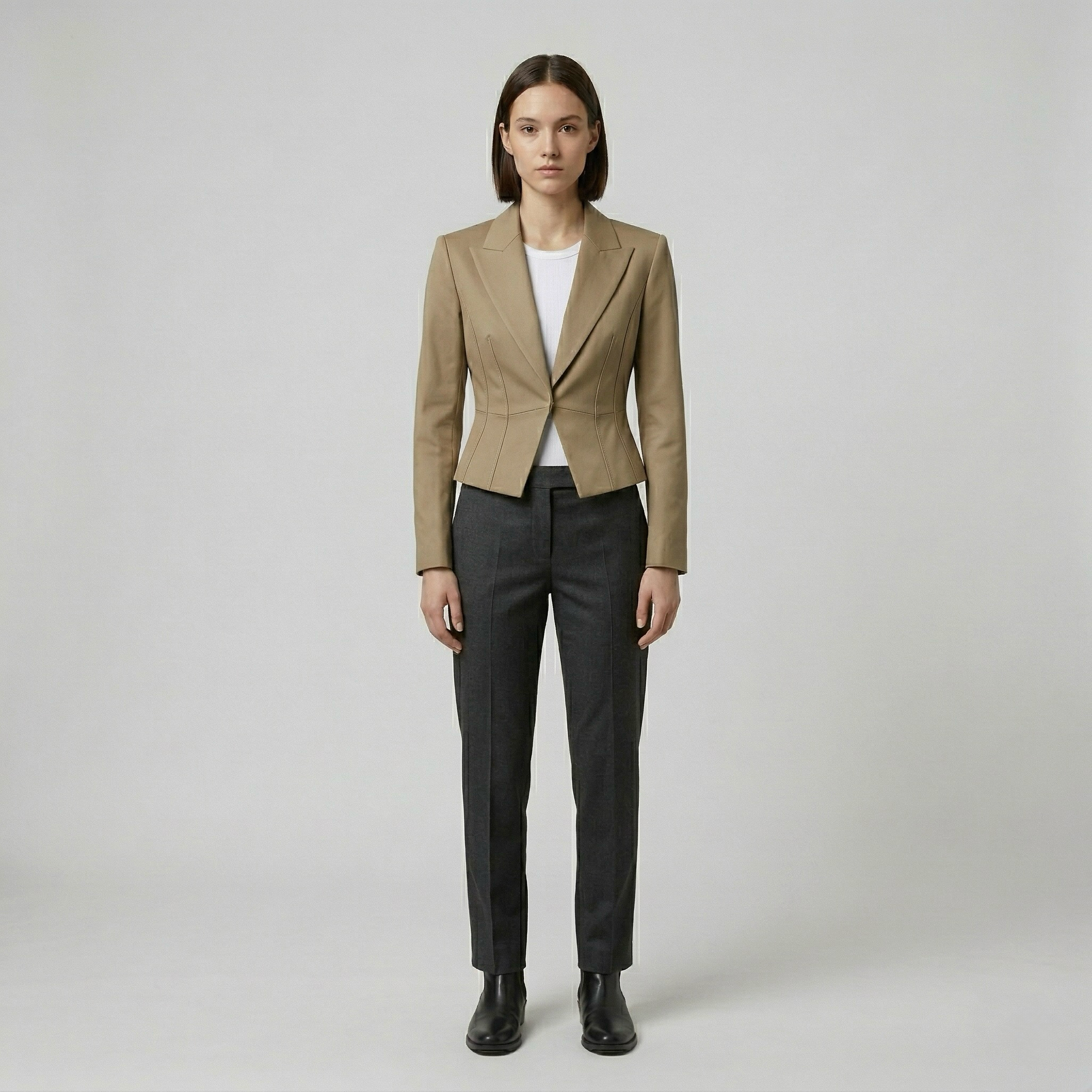 Women's Structured Faux-Leather Blazer