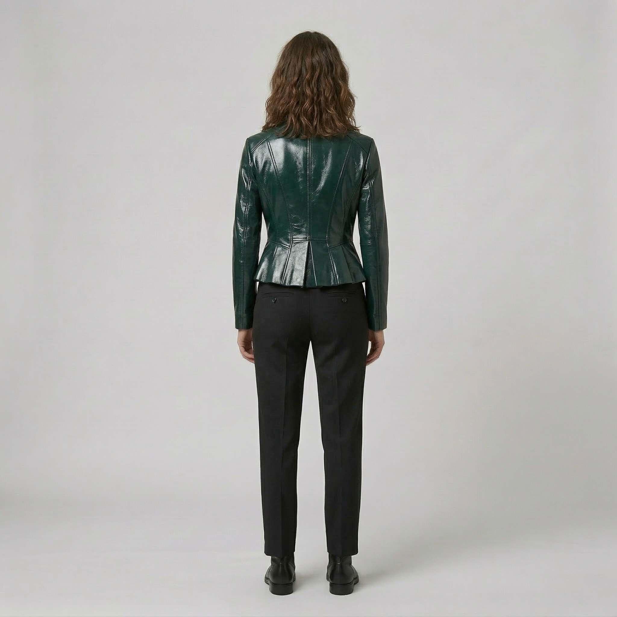 Women's Glossy Cropped Moto Jacket