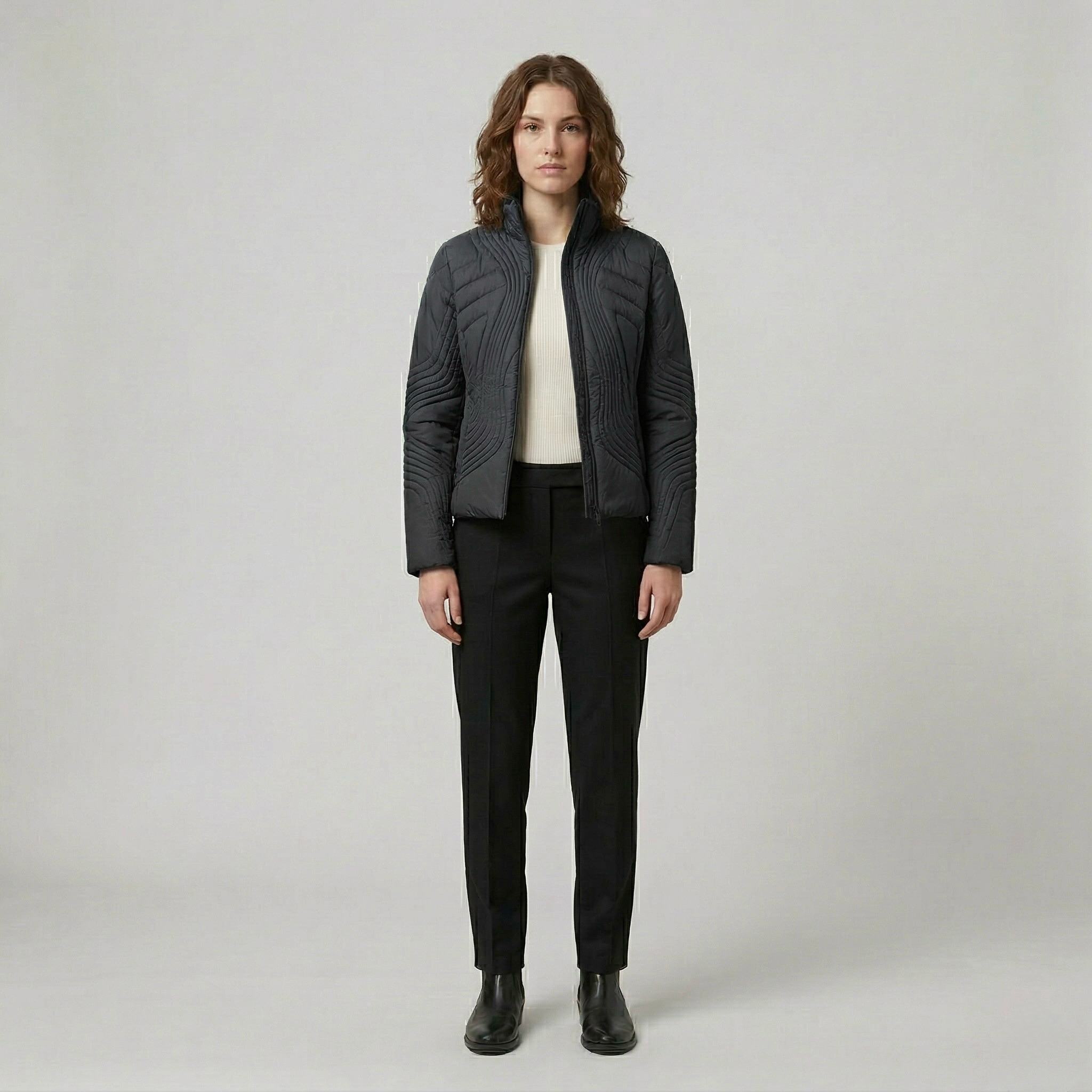 Women's Quilted Structured Zip Jacket