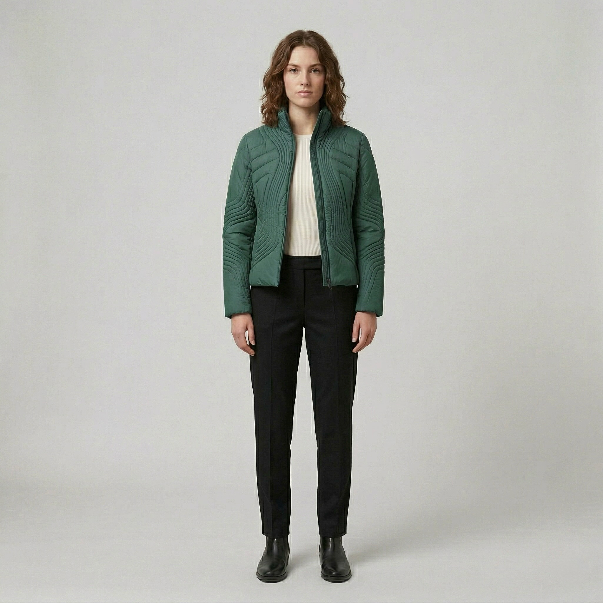 Women's Quilted Structured Zip Jacket