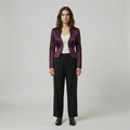Women's Satin-Finish Cropped Blazer