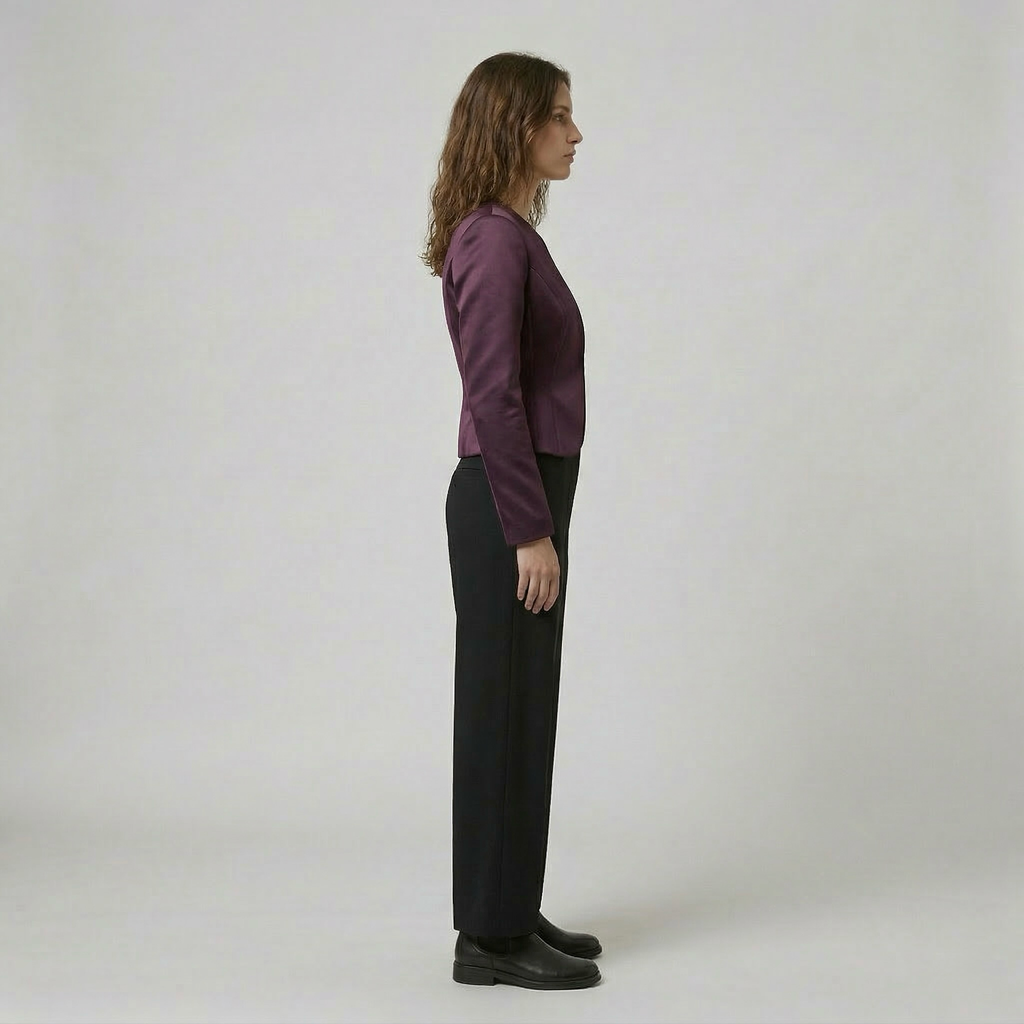 Women's Satin-Finish Cropped Blazer