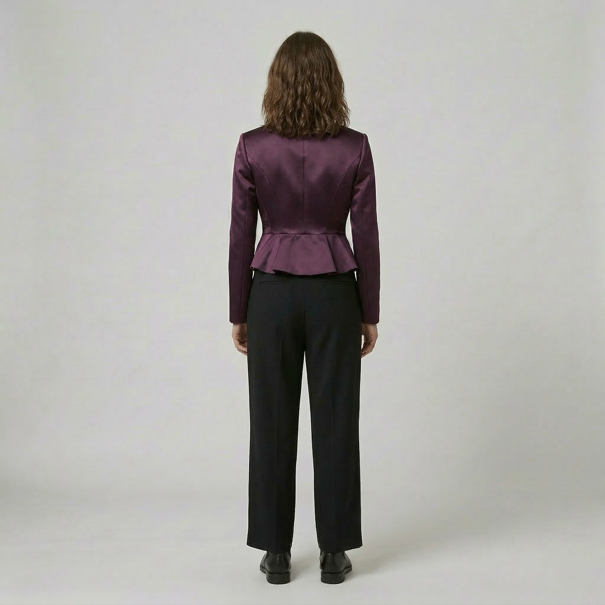 Women's Satin-Finish Cropped Blazer