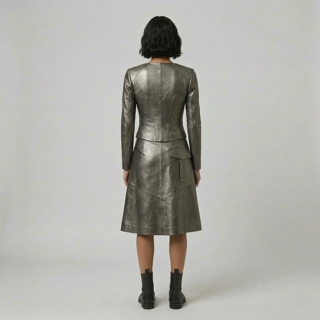 Women's Metallic Corset & Trouser Set