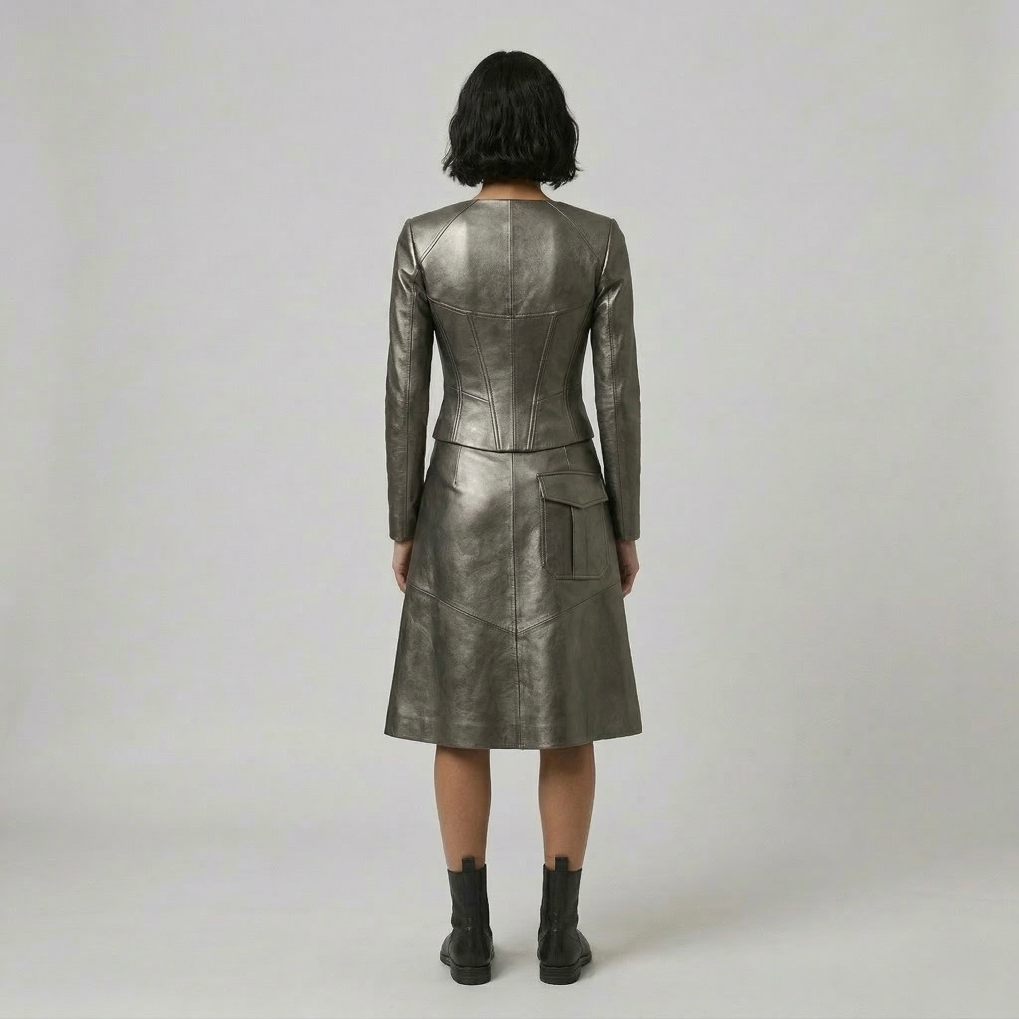 Women's Metallic Corset & Trouser Set