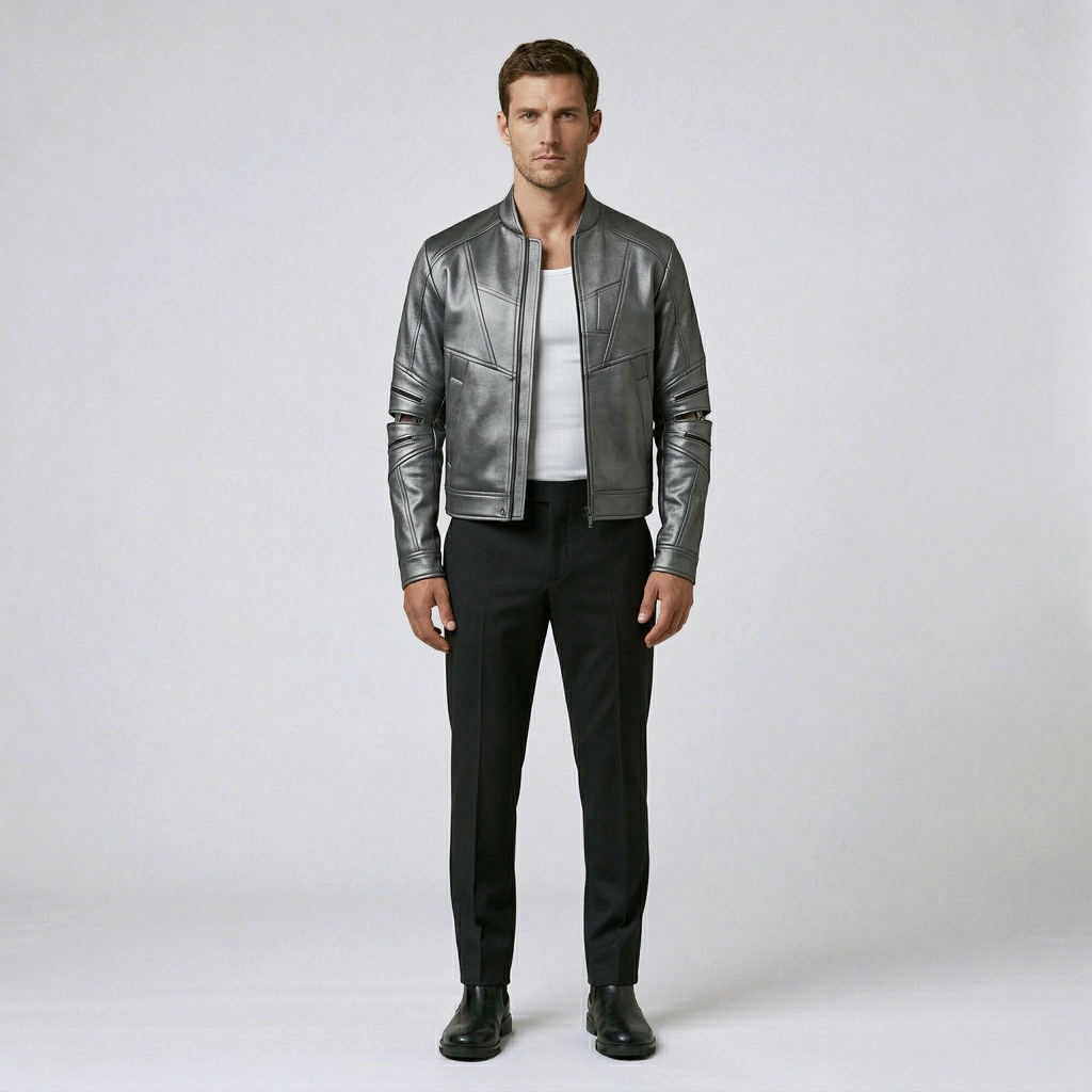 Men's Panel-Detail Moto Jacket