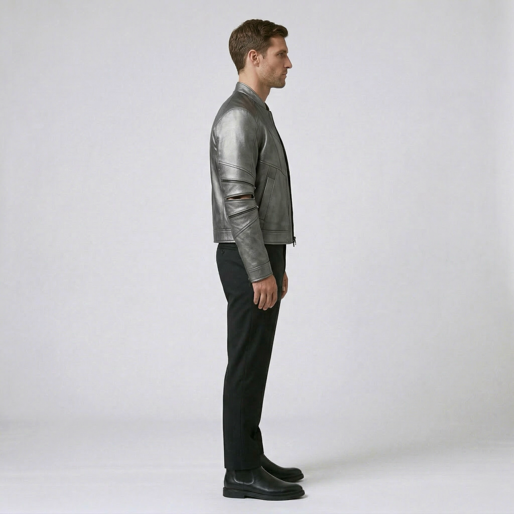 Men's Panel-Detail Moto Jacket