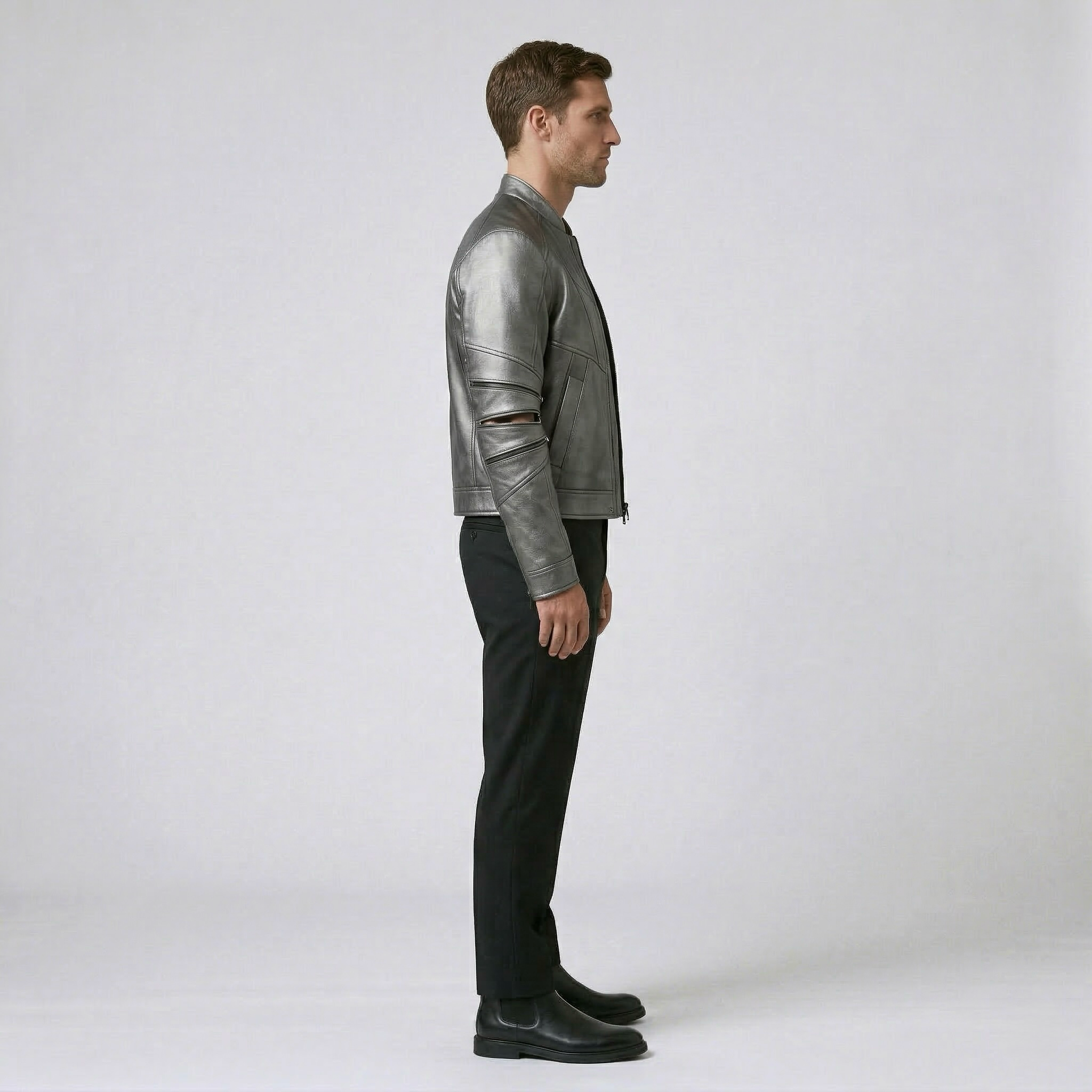 Men's Panel-Detail Moto Jacket
