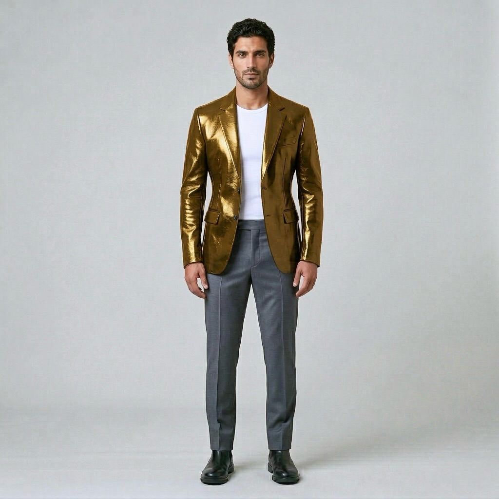 Men's High-Shine Tailored Blazer