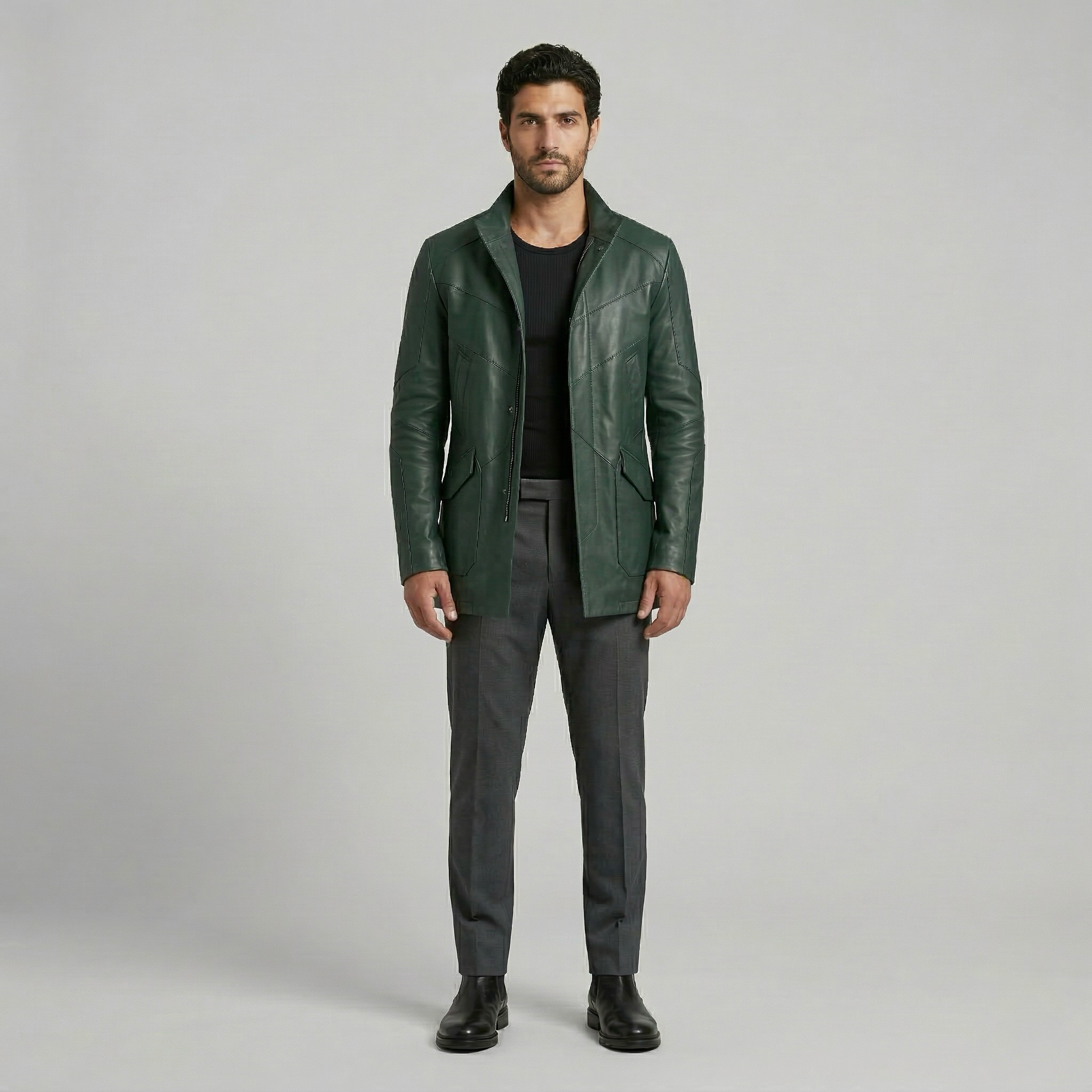 Men's Zip-Front Structured Jacket