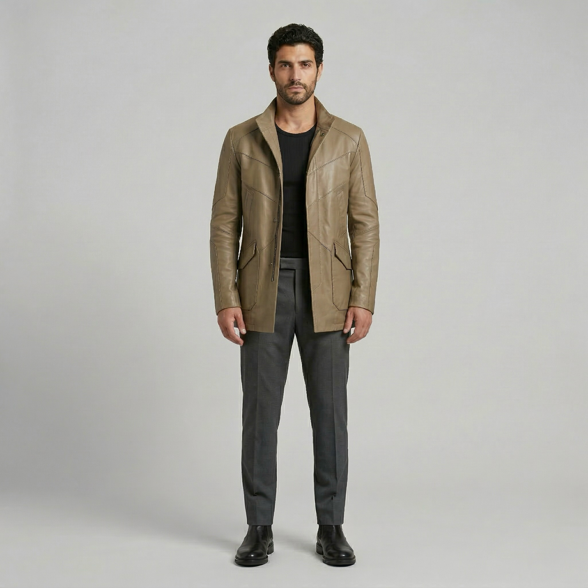 Men's Zip-Front Structured Jacket
