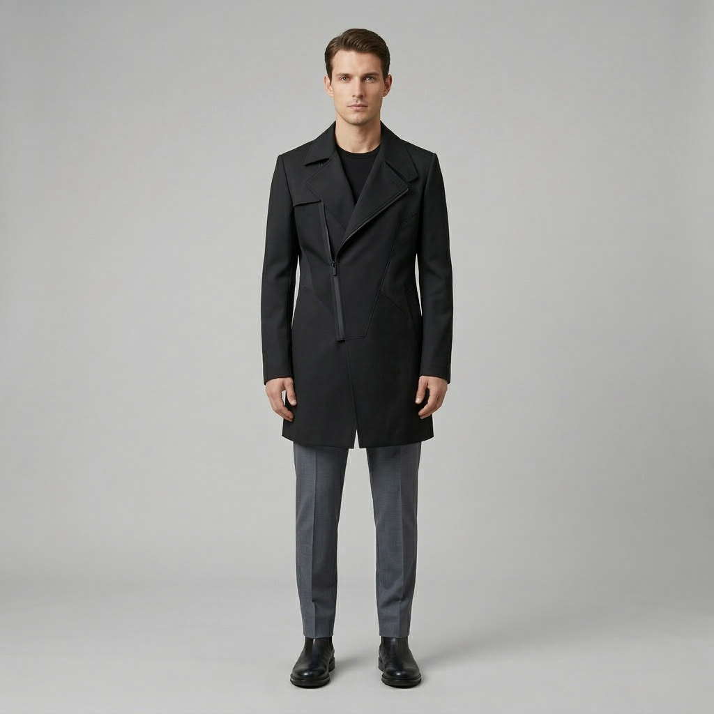 Men's Asymmetric Long Coat