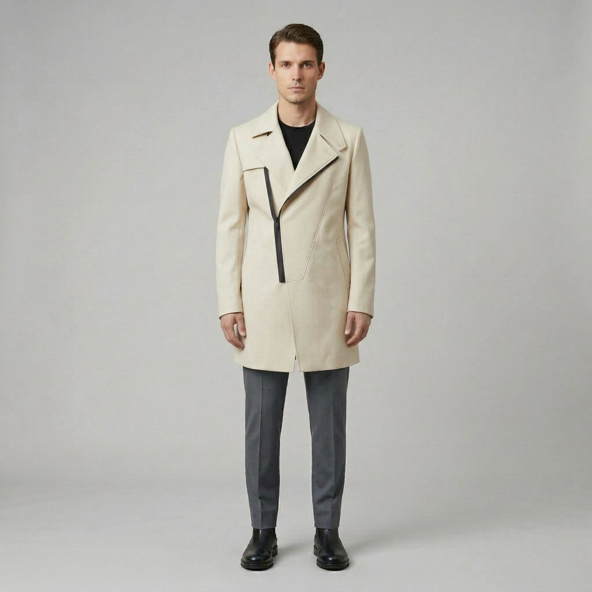 Men's Asymmetric Long Coat