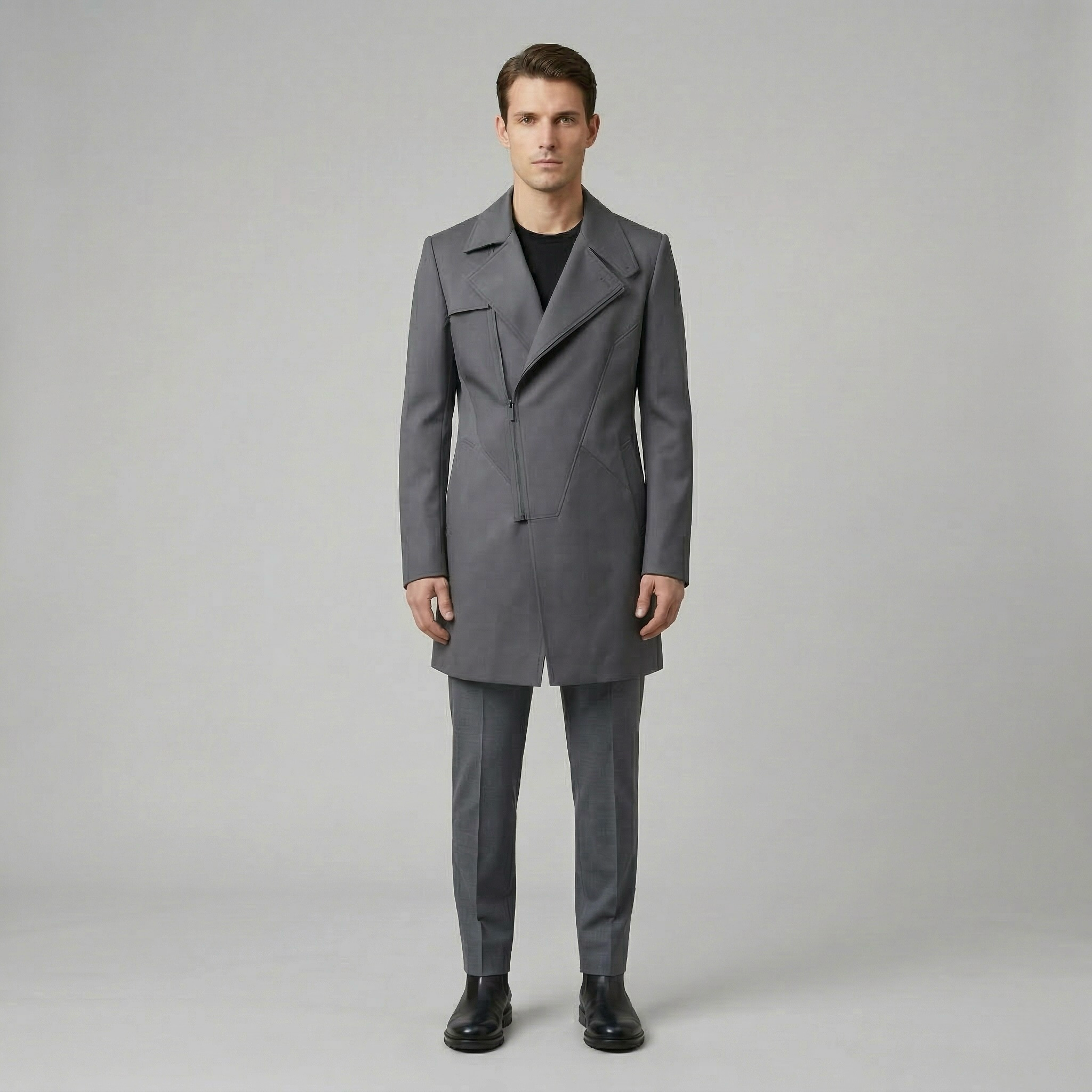 Men's Asymmetric Long Coat