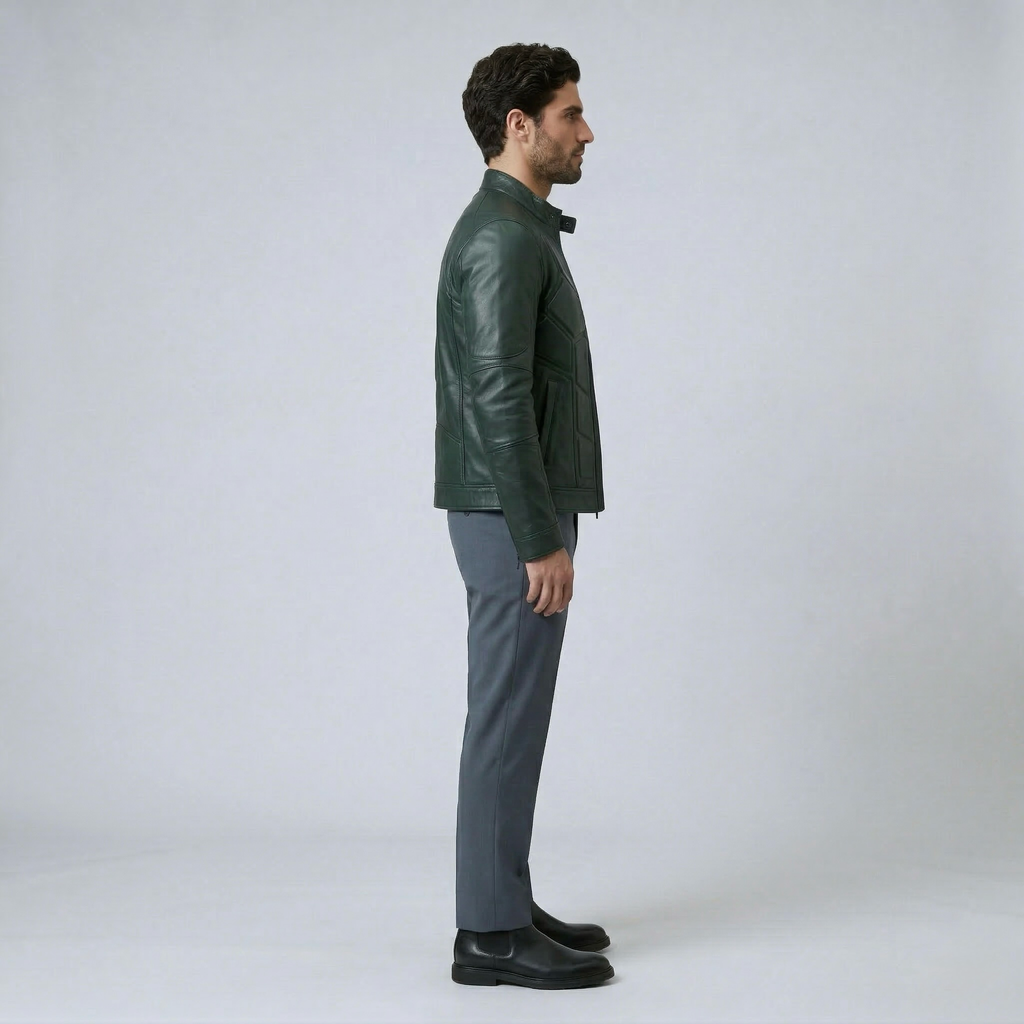 Men's Paneled Faux-Leather Jacket