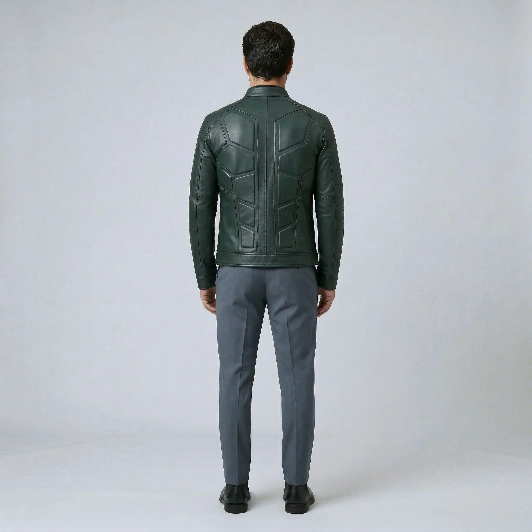 Men's Paneled Faux-Leather Jacket