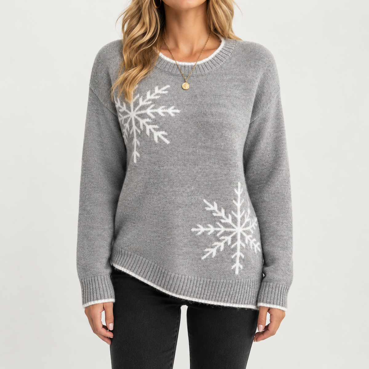 Nerina – Snowflake Knit Christmas Sweater
