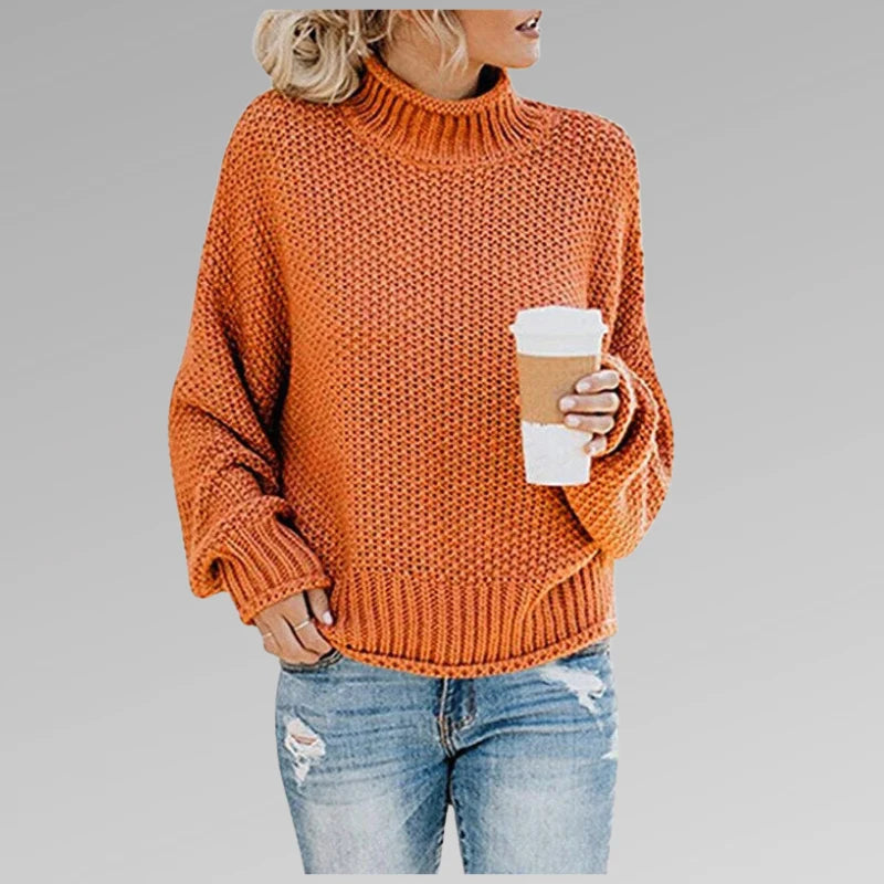 Allison Collection | Women's Oversized Turtleneck Sweater with Drop Shoulder Design | Cozy Knitwear for Layered Comfort 0