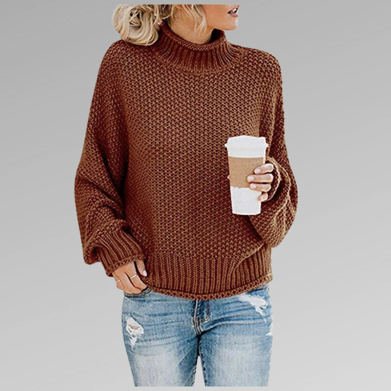 Allison Collection | Women's Oversized Turtleneck Sweater with Drop Shoulder Design | Cozy Knitwear for Layered Comfort 4