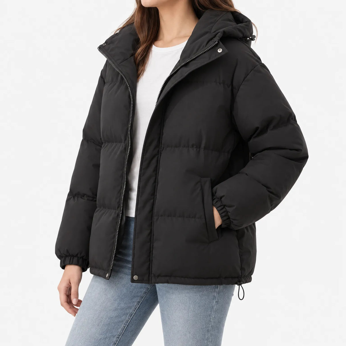 Alma  - Quilted Zip-Up Puffer Jacket