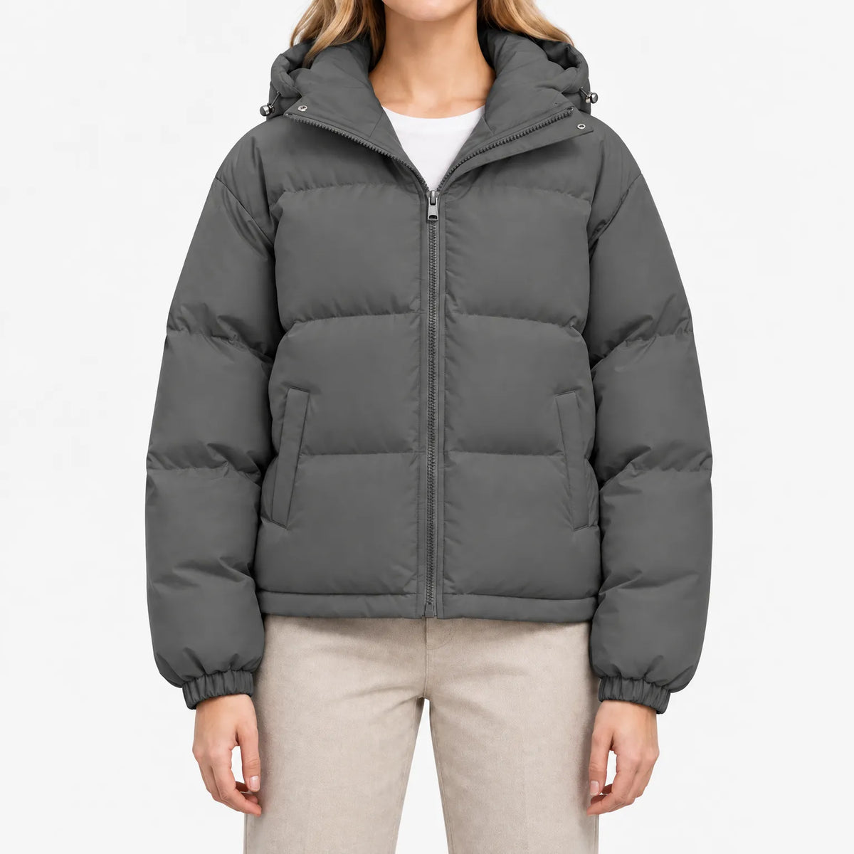 Alma  - Quilted Zip-Up Puffer Jacket