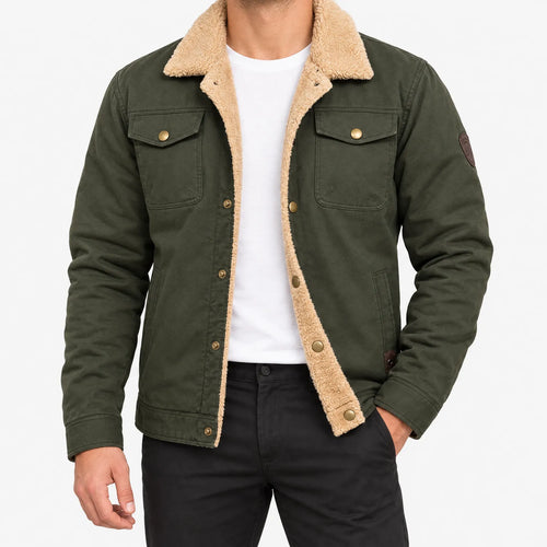 Arthur  - Straight Fit Sherpa Collar Utility Jacket