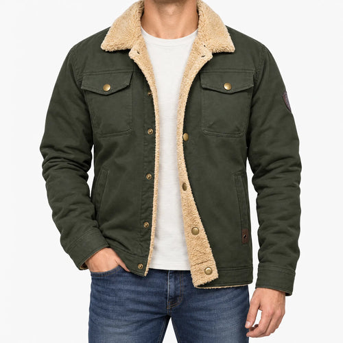 Arthur  - Straight Fit Sherpa Collar Utility Jacket