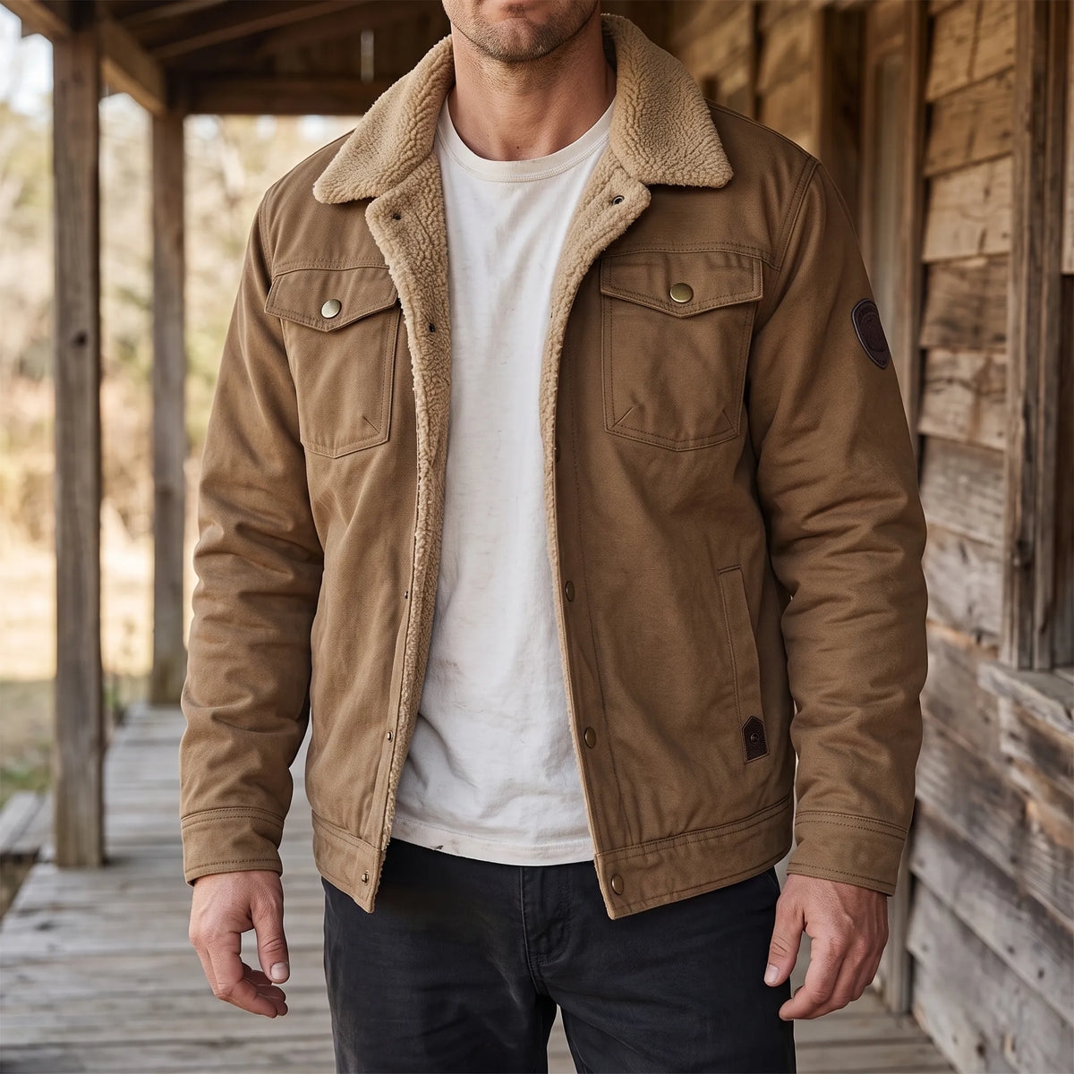 Arthur  - Straight Fit Sherpa Collar Utility Jacket