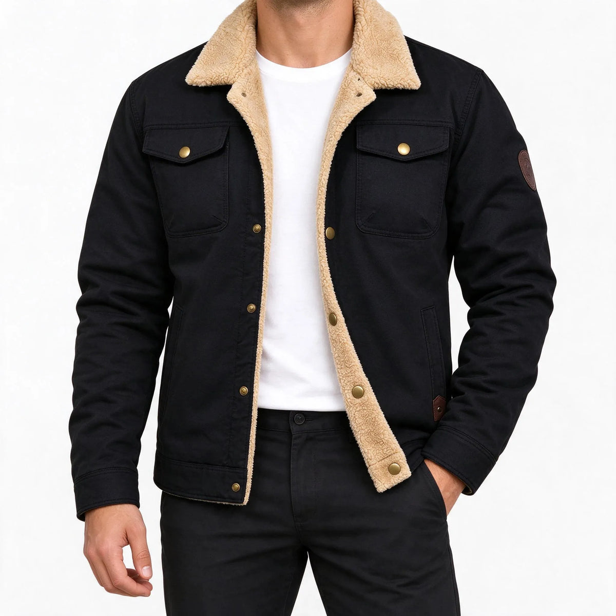 Arthur  - Straight Fit Sherpa Collar Utility Jacket