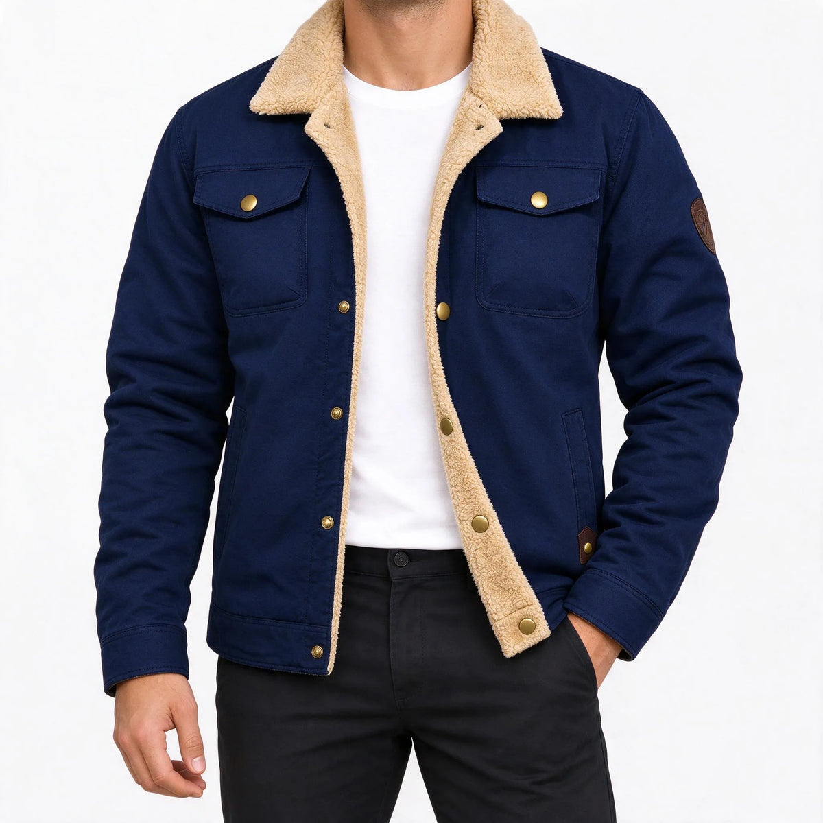 Arthur  - Straight Fit Sherpa Collar Utility Jacket