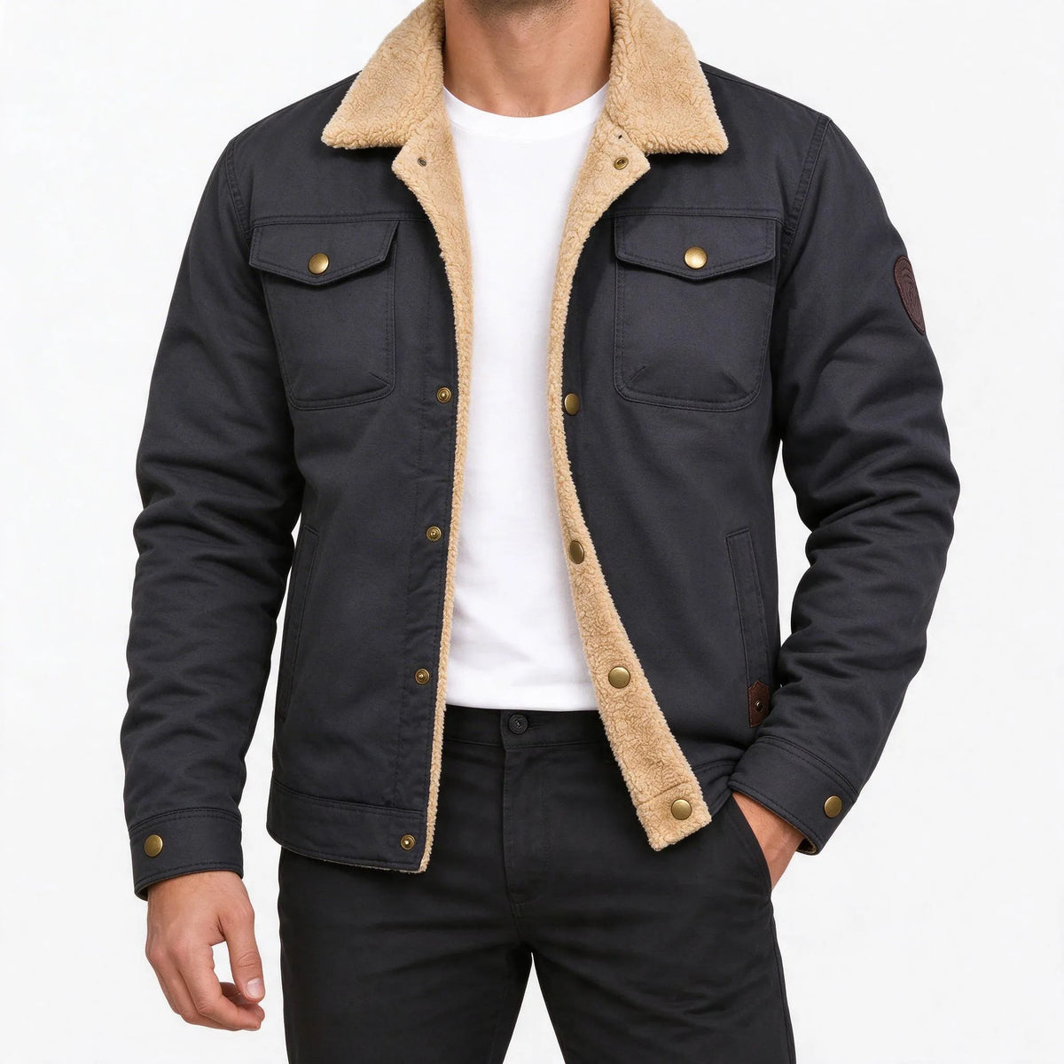 Arthur  - Straight Fit Sherpa Collar Utility Jacket