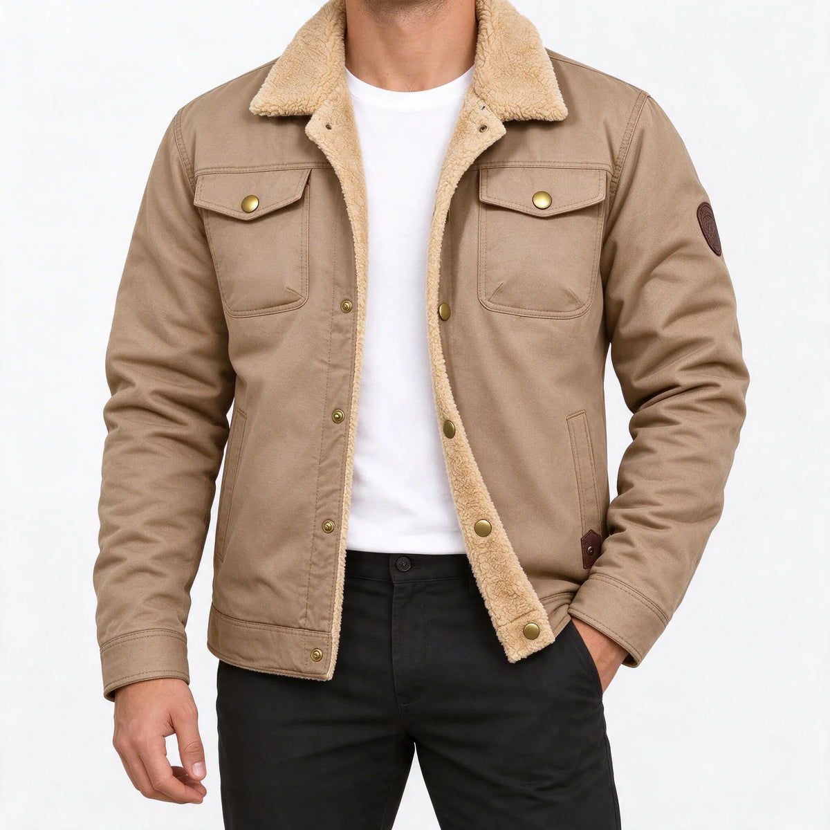 Arthur  - Straight Fit Sherpa Collar Utility Jacket