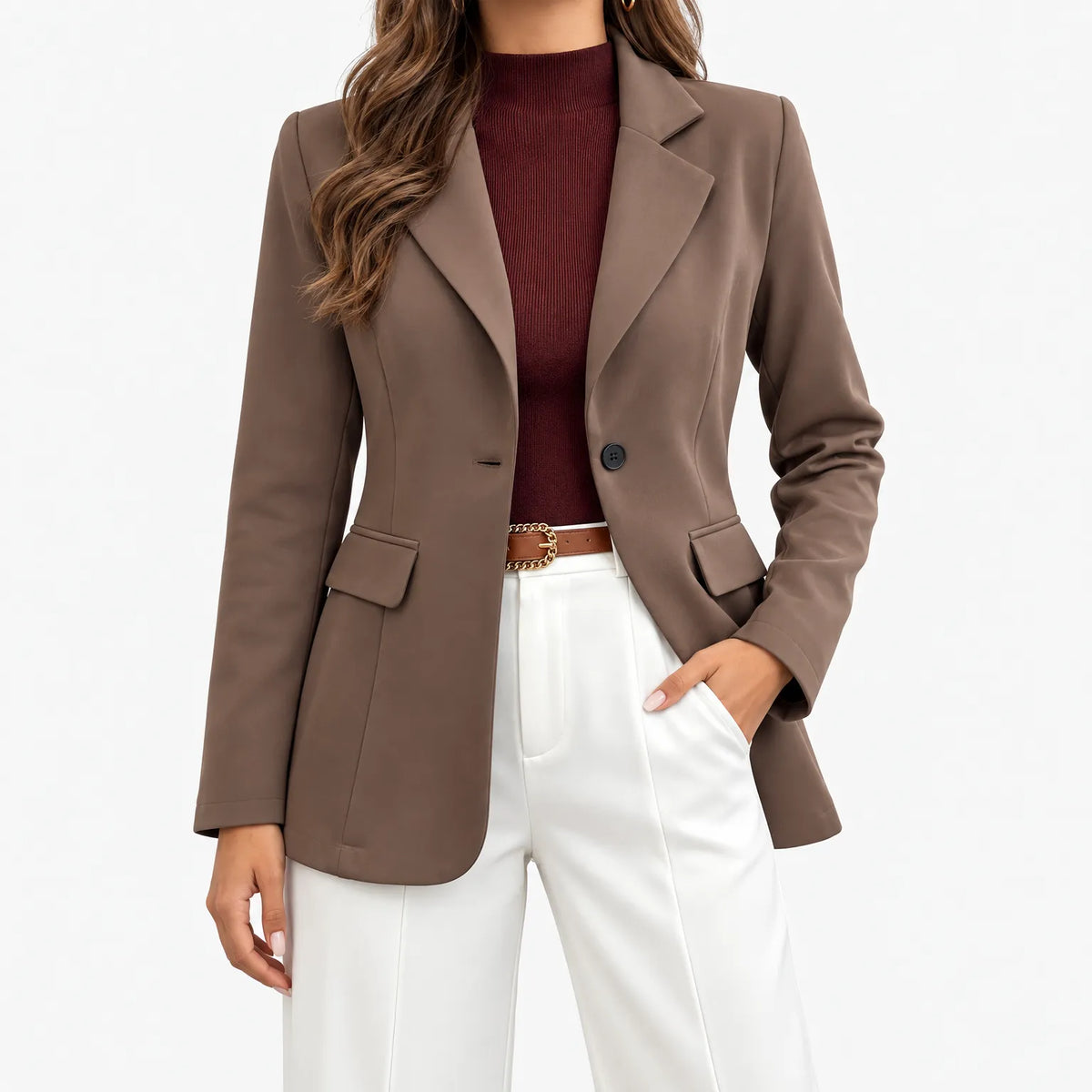 Bobbie  - Women's Longline Casual Lapel Blazer