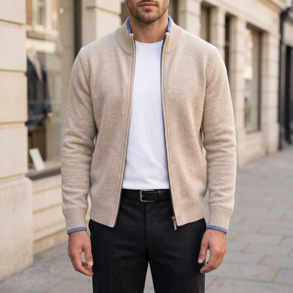 Cameron  - Mens Full Zip Knit Cardigan