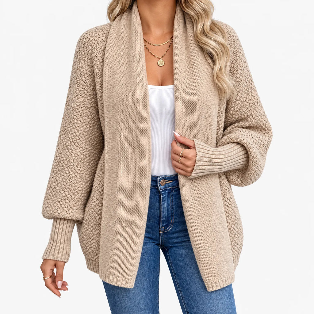 Cassandra  - Classic Open Front Knit Cardigan Sweater