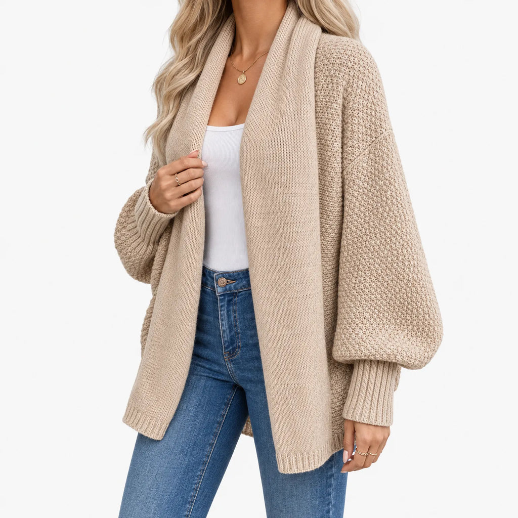 Cassandra  - Classic Open Front Knit Cardigan Sweater