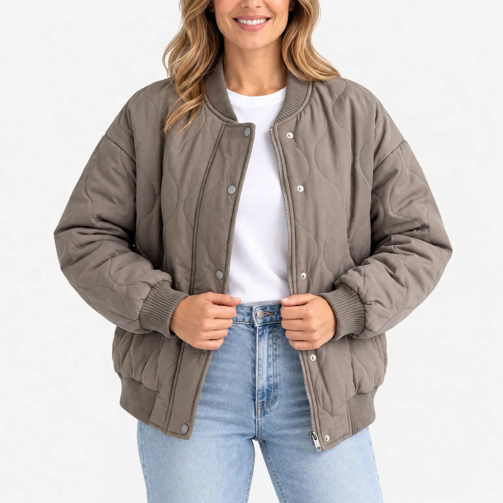 Christina  - Quilted Relaxed Fit Bomber Jacket