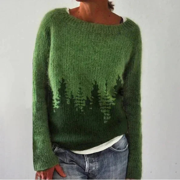 Classic Collection | Women's Crew Neck Fair Isle Sweater with Multi-Color Pattern | Relaxed Fit for Cozy Everyday Comfort 2