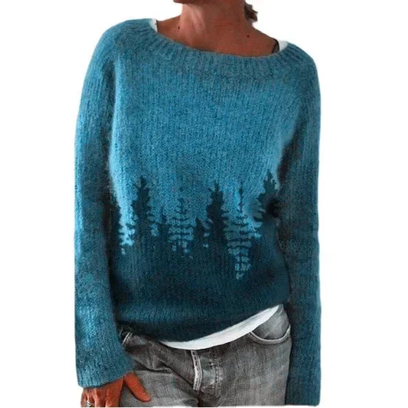 Classic Collection | Women's Crew Neck Fair Isle Sweater with Multi-Color Pattern | Relaxed Fit for Cozy Everyday Comfort 3