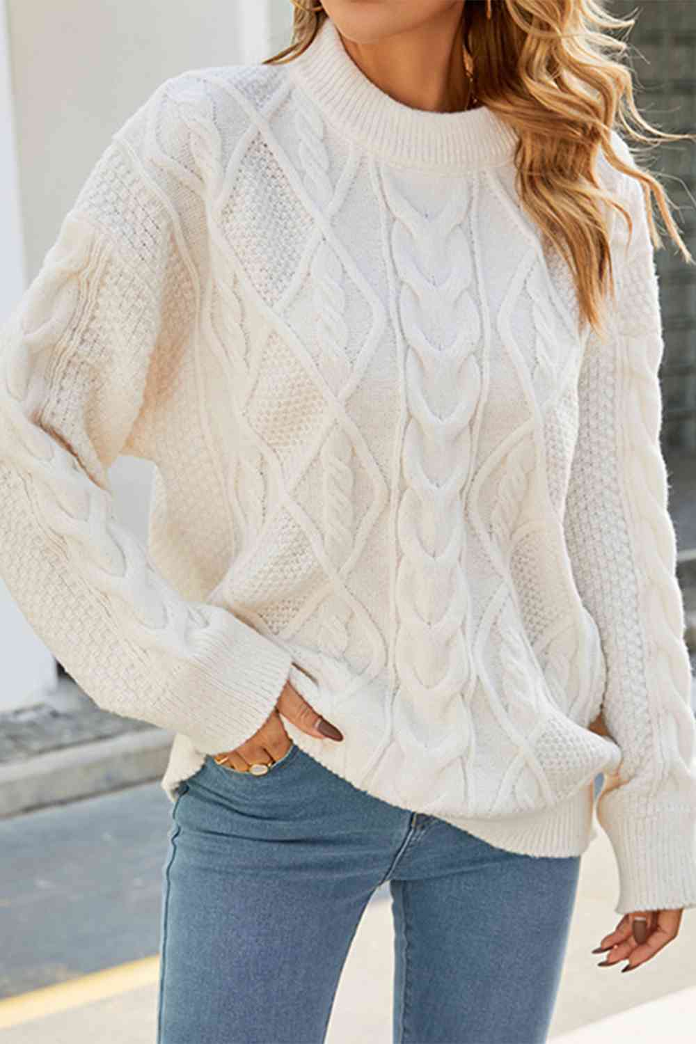 Dorothy Collection | Women's Oversized Cable Knit Sweater with Drop Shoulder Design | Cozy Layered Comfort for Autumn and Winter 0