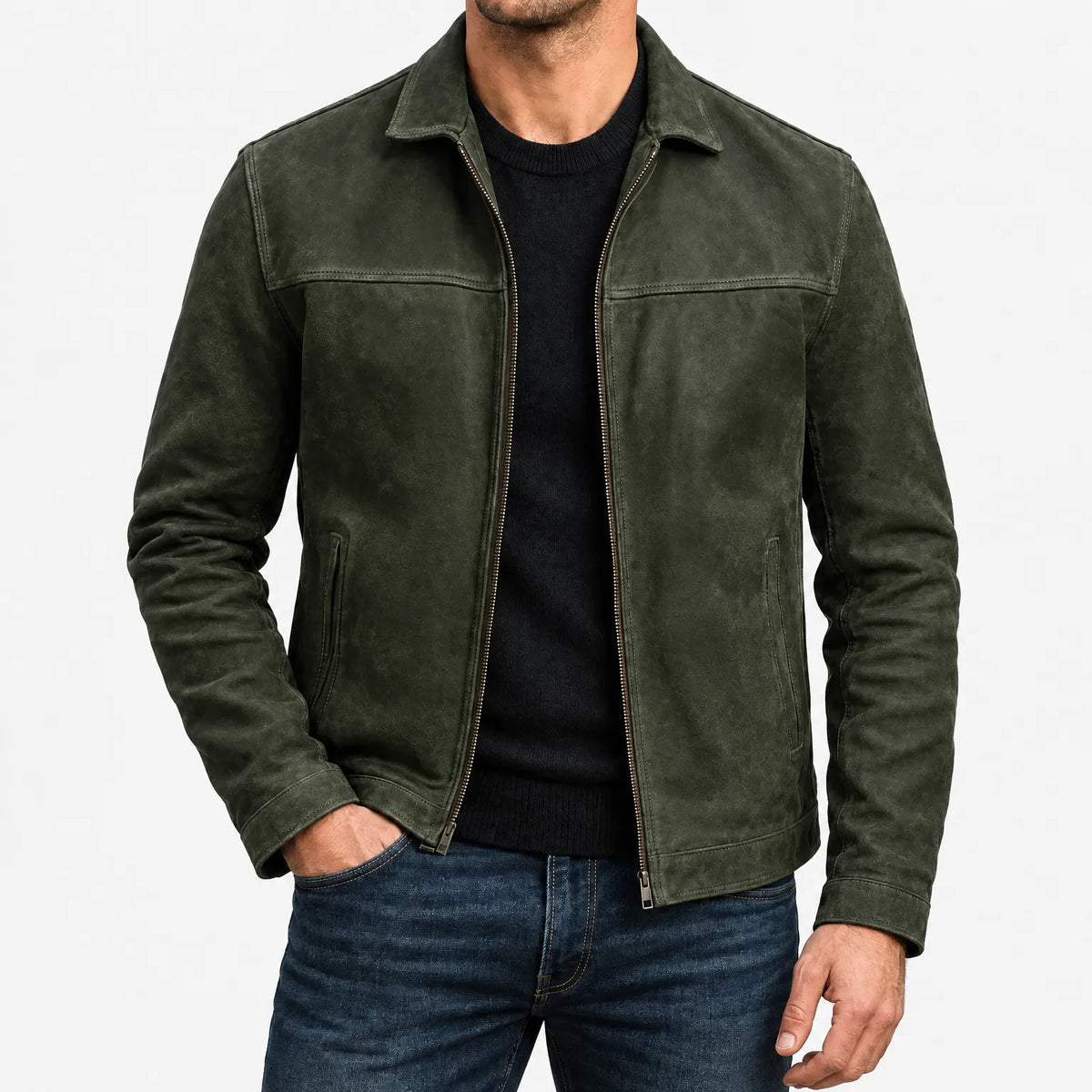 Doug  - Classic Zip-Up Leather Jacket