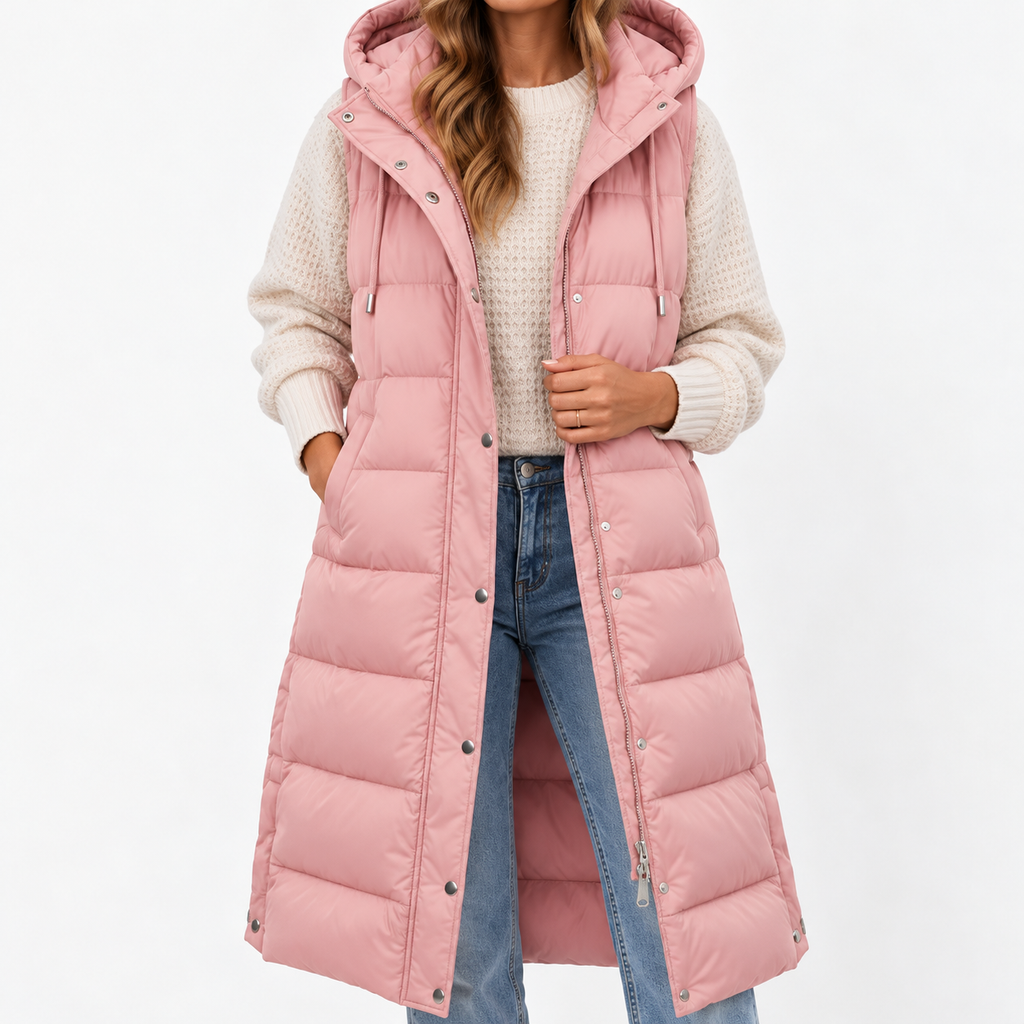 Elowyn - Longline Sleeveless Puffer Vest