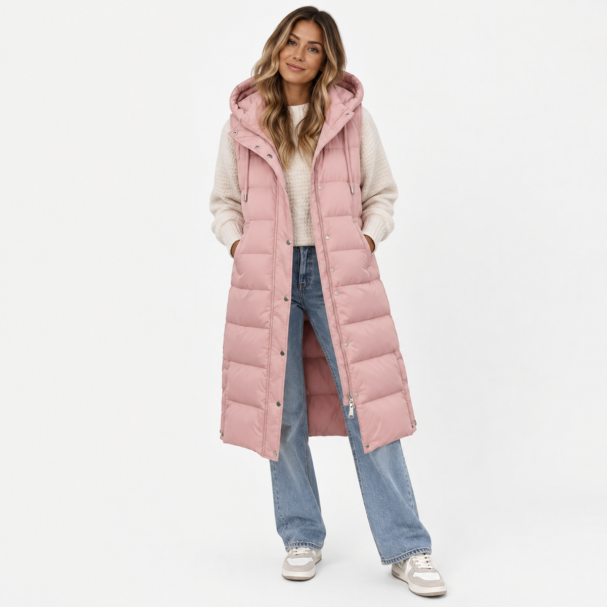 Elowyn - Longline Sleeveless Puffer Vest